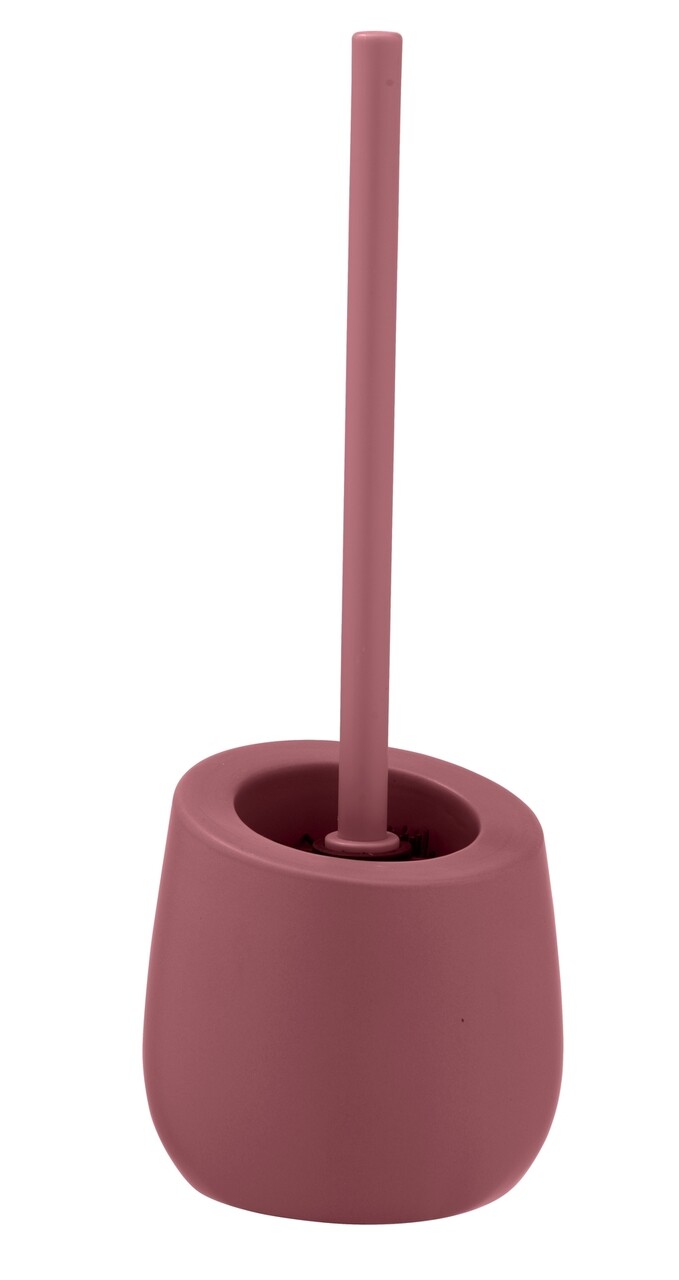 Perie pentru toaleta cu suport, Wenko, Badi, 13.5 x 38 x 13.5 cm, ceramica, roz - imagine 4